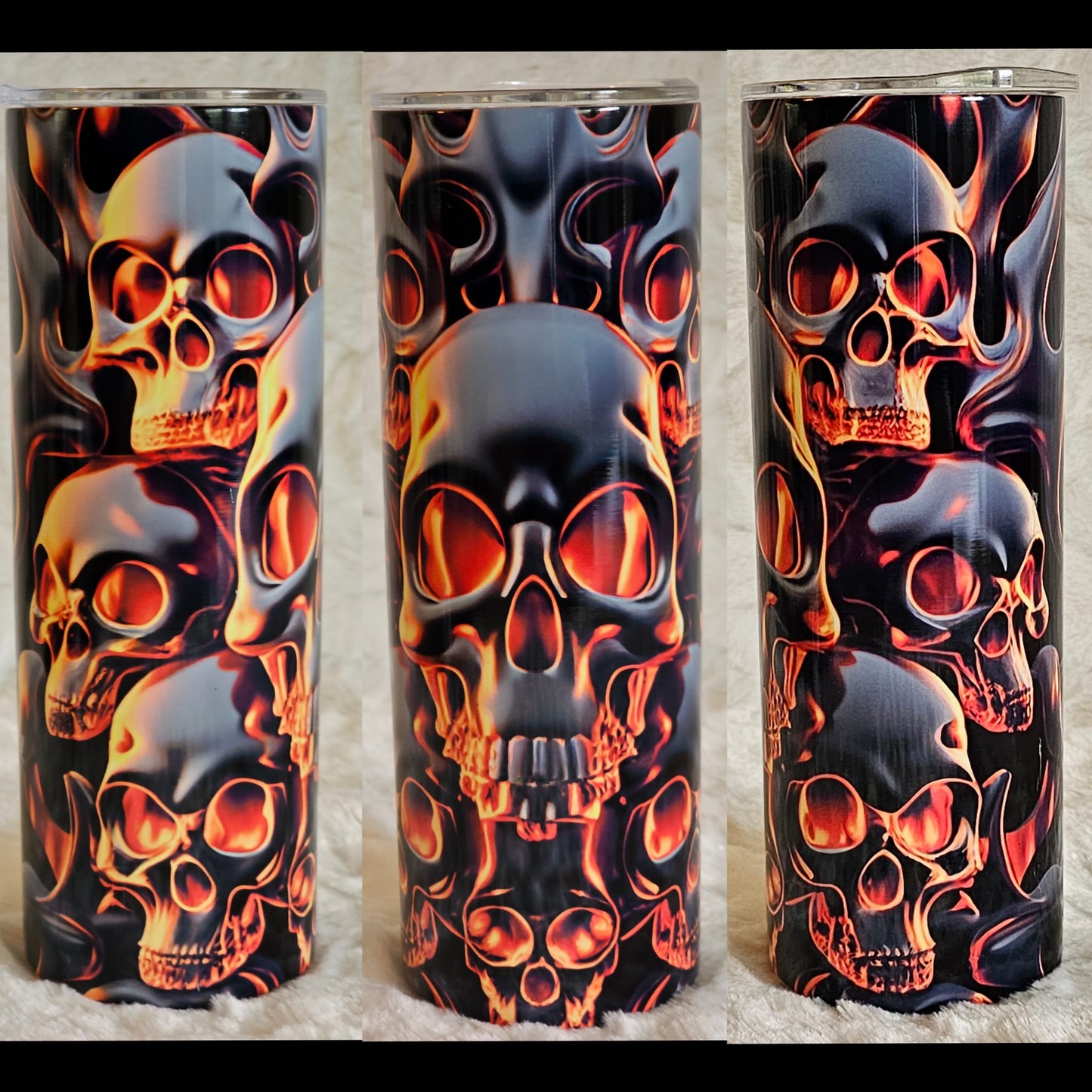 Flaming Skulls Tumbler