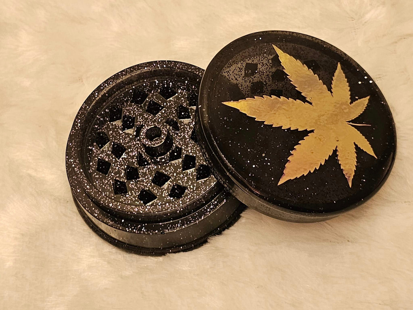 Black Grinder with Gold Leaf